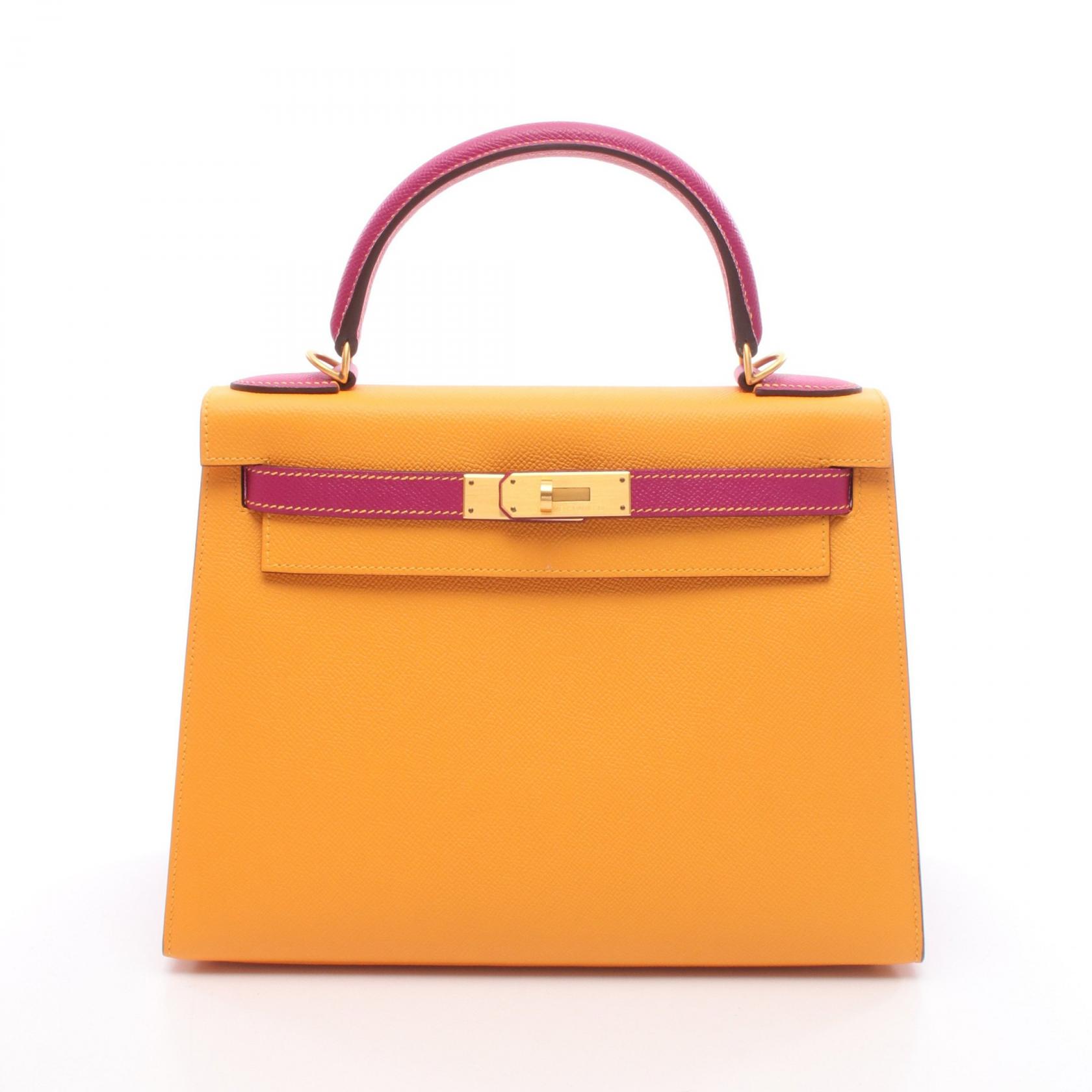 HERMES ケリー28 ムタード ローズパープル