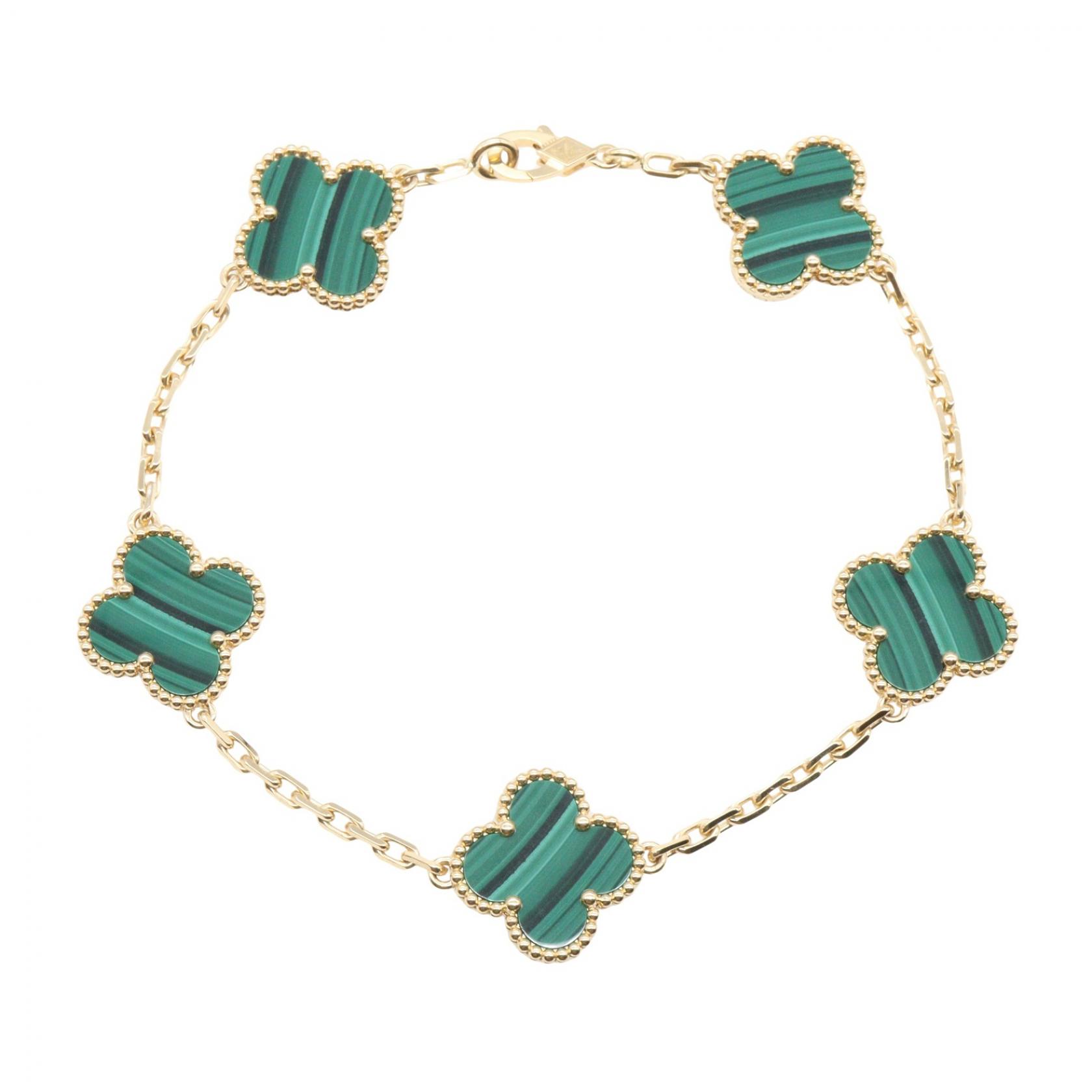 ヴィンテージアルハンブラ 5モチーフ マラカイト ブレスレット