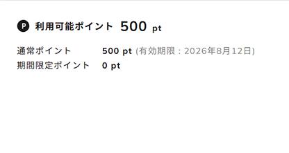 現在ご利用可能なポイントをすぐに確認する方法