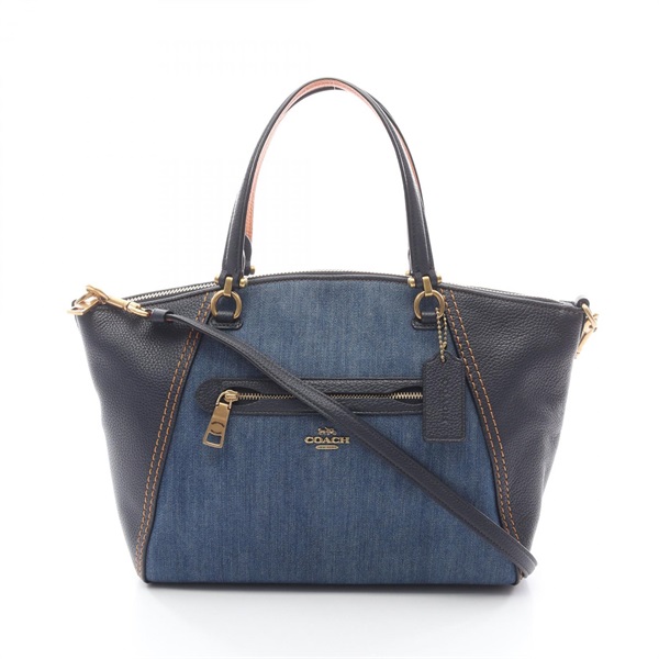 美品 Coach プレーリー サッチェル デニム レザー トート ハンドバッグ コーチ(COACH)コーチ プレーリーサッチェル ハンドバッグ バッグ
