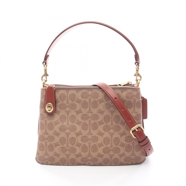 コーチ シグネチャー ショルダーバッグ レディース 【中古】 コーチ(COACH)コーチ シグネチャー ダブルジップ ワンショルダーバッグ