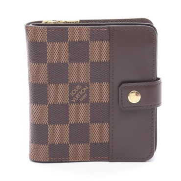 ルイ・ヴィトン コンパクトジップ ダミエエベヌ 二つ折り財布 財布 レディース N61668