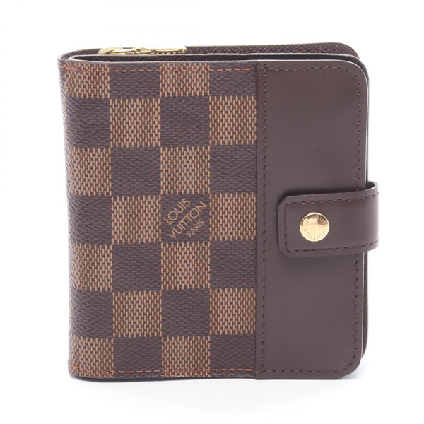 ルイ・ヴィトン コンパクトジップ ダミエエベヌ 二つ折り財布 財布 レディース N61668