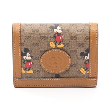 グッチ GUCCI × Disney ミッキーマウス ミニGGスプリーム インターロッキングG 二つ折り財布 財布 レディース 602534