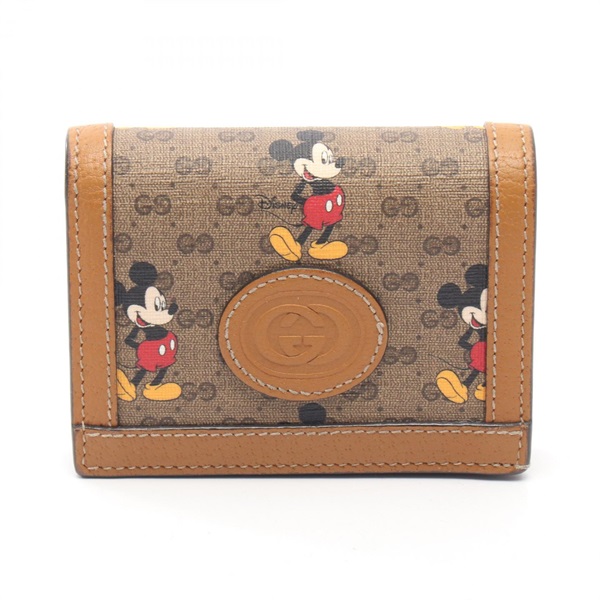 グッチ GUCCI × Disney ミッキーマウス ミニGGスプリーム インターロッキングG 二つ折り財布 財布 レディース 602534