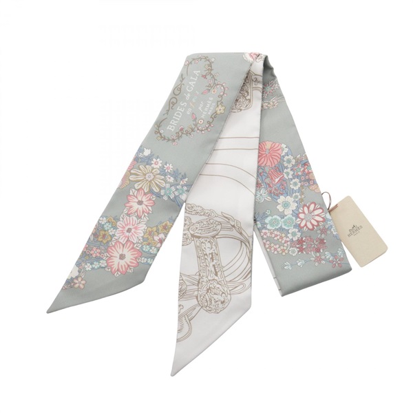 エルメス ツイリー BRIDES de GALA en fleurs リボン スカーフ 衣料品 レディース