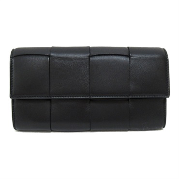 ✨️超美品✨️素敵✨️ボッテガヴェネタ　二つ折長財布　札入れ　ブラック le-premier_bot-028