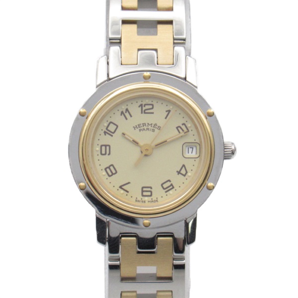 HERMES PARIS CL4.220 クリッパー 腕時計 ホワイト - beaconparenting.ie
