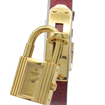 HERMES ケリーウォッチ HERMES エルメス ケリーウォッチ KE1.201 GP/レザー シャンパン