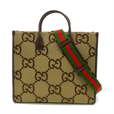 美品 GUCCIグッチ ジャンボGG ケース チェーンつき ブラウン グッチ(GUCCI)グッチ ジャンボGG 2wayショルダー 2wayショルダー