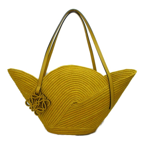 LOEWE ロエベかごバッグ 黄色ロゴ 大きめバスケットイエロー