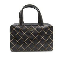 シャネルCHANEL/焦茶カーキステッチハンドバッグ CHANEL Wild Stitch