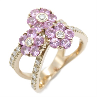 ポンテヴェキオ サファイア 1.1 ダイヤ 0.43 指輪 花 K18 3906 K18PGピンクサファイア/ダイヤモンドリング | ポンテヴェキオ公式