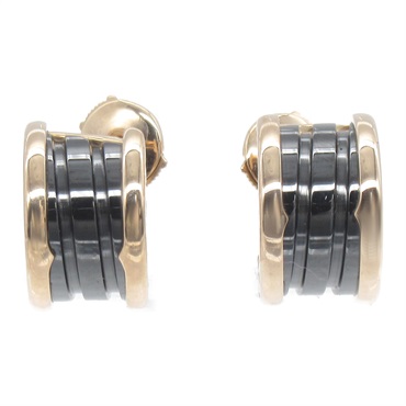 BVLGARI ブルガリ ビーゼロワン ピアス ブルガリ ピアス ビーゼロワン ブラックセラミック 18KPGD 国内