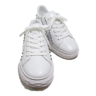 新品同様 ジミーチュウ ミシガン レザー メッシュ ローカット スニーカー ジミーチュウ(JIMMY CHOO)ジミーチュウ スタッズ付 ナッパレザー