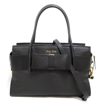 【最終値下げ】miumiu 2way バッグ MIUMIU] Miu Miu 2way shoulder leather gray ladies handbag