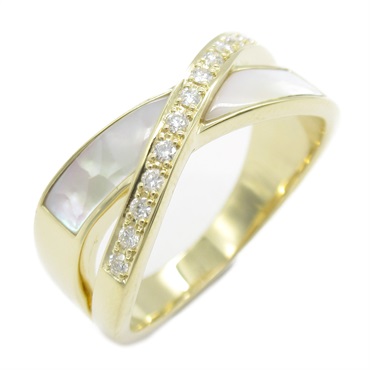 TASAKI タサキ シトリン ホワイトシェル ダイヤモンド リング指輪 K18