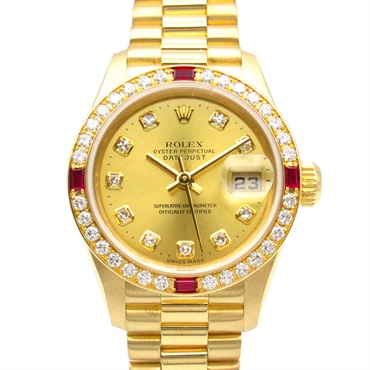 ロレックス(ROLEX)ロレックス デイトジャスト 10Pダイヤ/4Pルビー