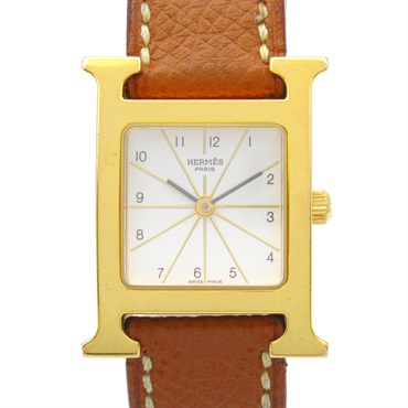 HERMES HH1.201 Hウォッチ クォーツ レディース 腕時計 イエロー HERMES エルメス レディース腕時計 Hウォッチ QZ レザーベルト