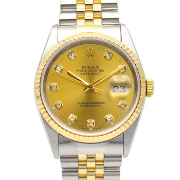 ロレックス デイトジャスト 10Pダイヤ W番 腕時計 時計 メンズ 16233G