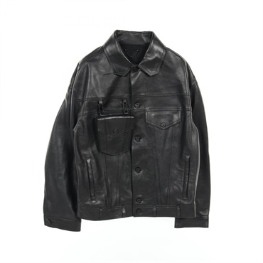 LOUIS VUITTON レザー ジャケット LOUIS VUITTON - LOUIS VUITTON ルイヴィトン Monogram Embossed