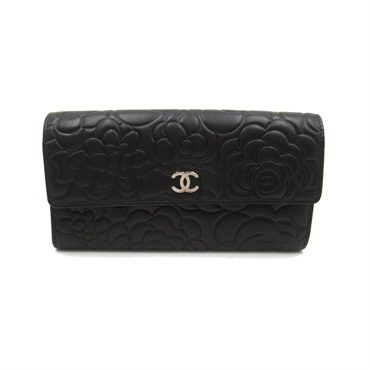 ✨シャネル✨ カメリア フラップ 長財布 ブラック シリアルシール 付属品有り ✨シャネル✨ カメリア フラップ 長財布 ブラック シリアル