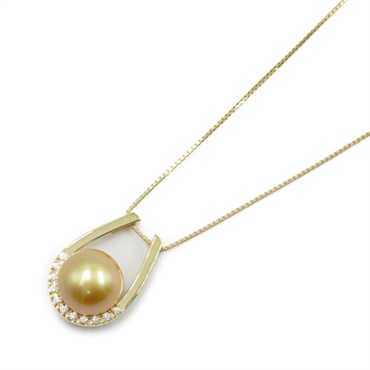 タサキ　ゴールデンパール 10ミリ ペンダントトップ　K18 ダイヤモンド TASAKI タサキ 田崎 ダイヤゴールデンパールネックレス K18 YG