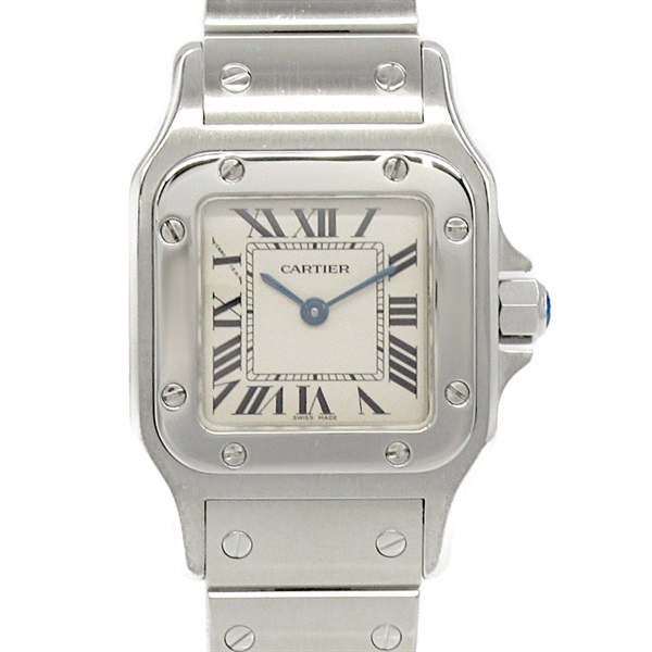 カルティエ CARTIER 時計 サントスガルベSM クォーツ 腕時計 レディース SS ホワイト文字盤 W20056D6 中古 新入荷 CA0462 Cartier（カルティエ） 時計 サントスガルベSM クォーツ 腕時計