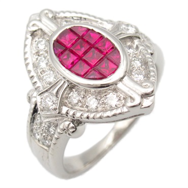 ルビーとダイヤモンドの指輪　12号 ビズー公式】ルビー ダイヤモンド K18(18金) リング フラヴィ | 希少石