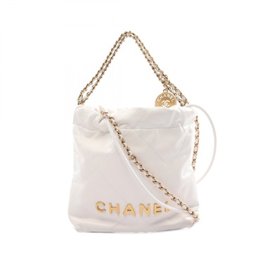関税無♡_サイズが◎_CHANEL_ショルダーバッグ_クラッチ_白 シャネル(CHANEL)シャネル CHANEL 22 ミニ レースパッチワーク