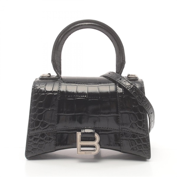 G.Ｗ限定値下げ　BALENCIAGA ハンドバッグ アイボリー/ブラック バレンシアガ(BALENCIAGA)バレンシアガ HOURGLASS XS ハンドバッグ