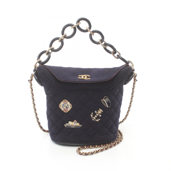 CHANEL シャネル パリハンブルク チェーンショルダー ショルダーバッグ ネイビー A57868 レディース【中古】 CHANEL - CHANEL シャネル パリハンブルク チェーンショルダー