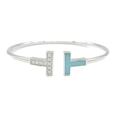 ティファニー　Tワイヤー　18KWGブレスレット　未使用品 ティファニーTワイヤーブレスレット レディース ブレスレット