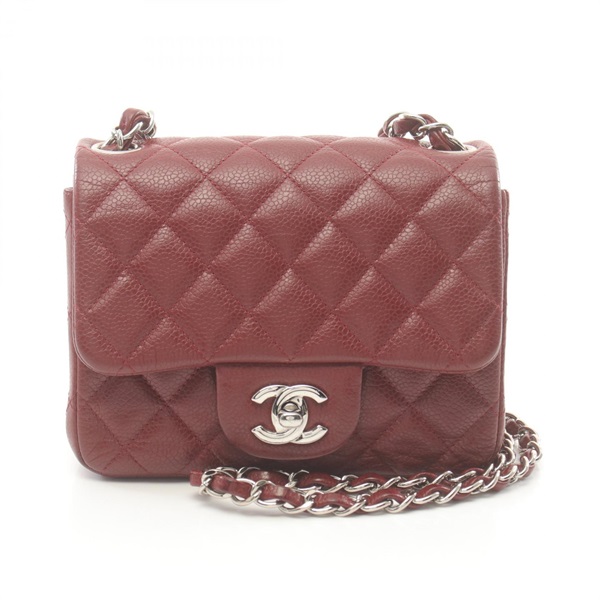 シャネル CHANEL ミニマトラッセ ショルダーバッグ バッグ レザー グレ