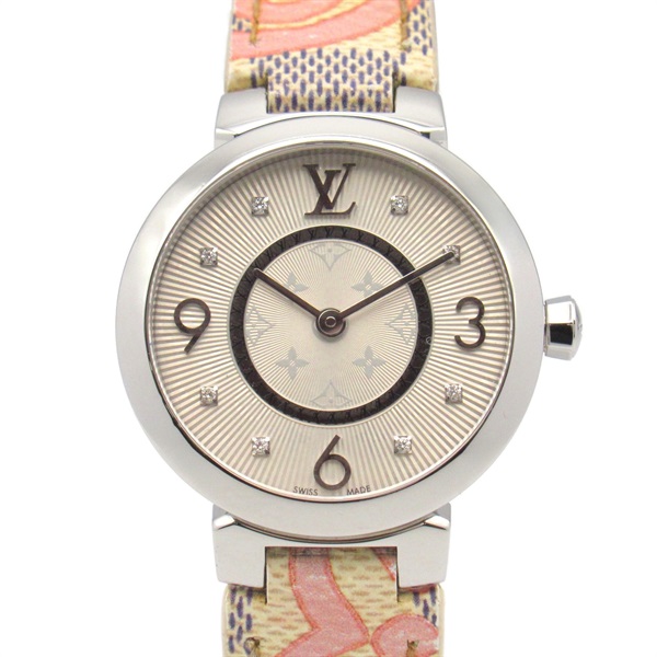 ルイ・ヴィトン タンブールスリム 8Pダイヤ 腕時計 時計 レディース Q12MG