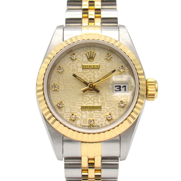 ロレックス デイトジャスト 10Pダイヤ W番 腕時計 時計 レディース 69173G
