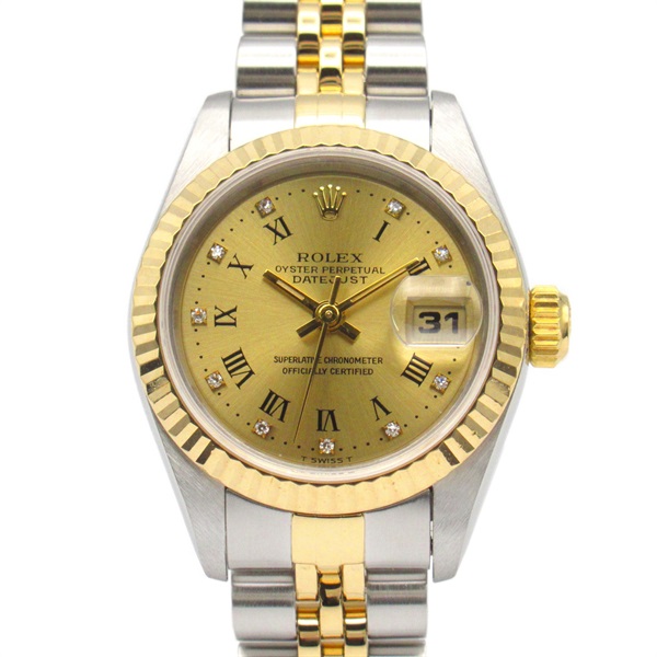 ロレックス デイトジャスト 10Pダイヤ T番 腕時計 時計 レディース 69173G