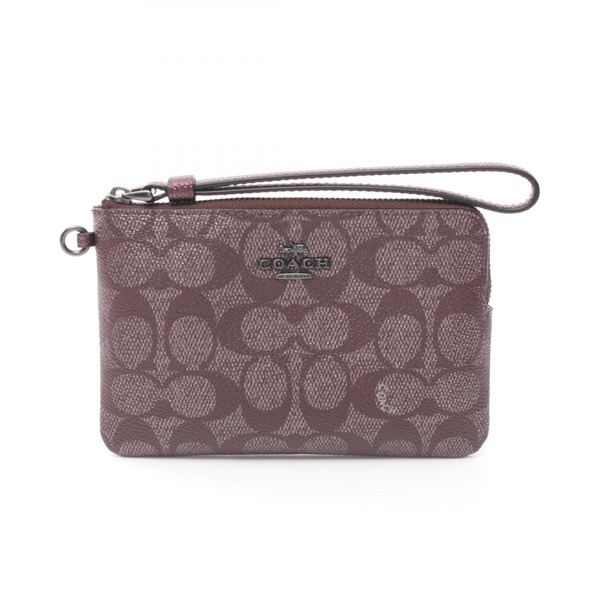 COACH コーチ リストレット ポーチ シグネチャー ダークブラウン 