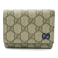 GUCCI グッチ GG ディテール付き GG 三つ折りウォレット 三つ折り財布 ベージュ ブルー 769225 ユニセックス【中古】 グッチ(GUCCI)グッチ GGディテール付き 三つ折財布 三つ折り財布 財布