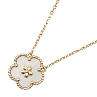 ヴァンクリーフ＆アーペル ラッキースプリング プラムブロッサム  マザーオブオパール ネックレス ジュエリー レディース