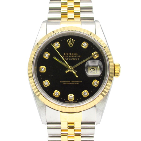 ロレックス デイトジャスト 10Pダイヤ W番 腕時計 時計 メンズ 16233G