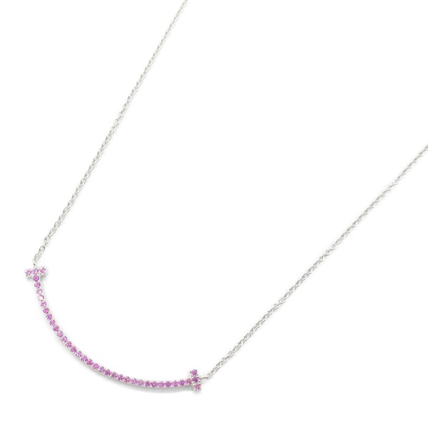 ティファニー Tスマイル スモール ネックレス ピンクサファイヤ ネックレス ジュエリー レディース