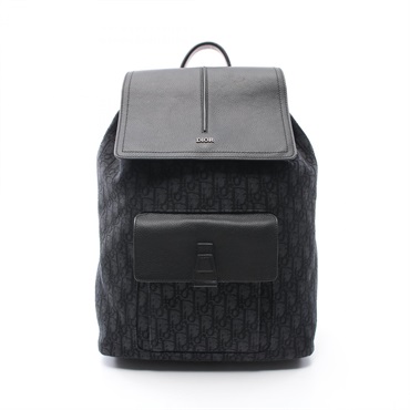 【美品】Dior ディオール　モーションバックパック　リュックサック　レザー クリスチャンディオールモーション オブリーク ブルー シルバー