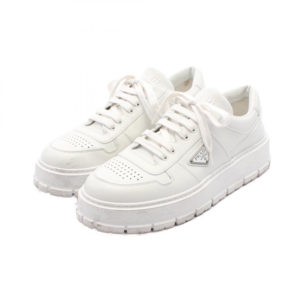 PRADA スニーカー メンズ7(約26cm) ホワイト レザー 2EG452