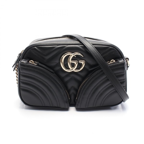 ♦美品　GUCCI ブラックショルダーバッグ グッチ(GUCCI)グッチ GGマーモント スモール ショルダーバッグ バッグ