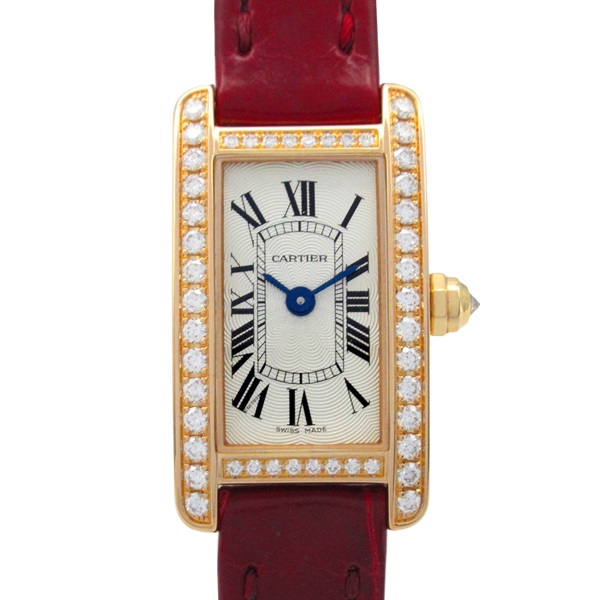カルティエ タンクアメリカン ミニ ダイヤベゼル 腕時計 時計 レディース WB710014