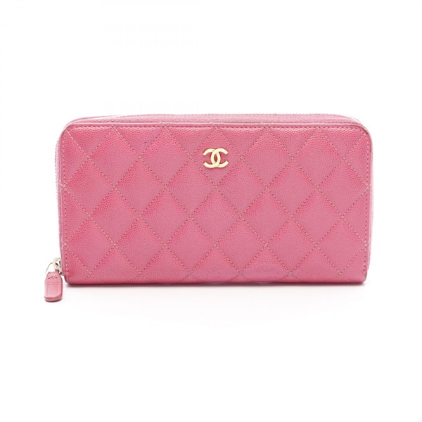 ラウンドファスナー マトラッセ CHANEL シャネル　長財布　マトラッセ　ピンク　used 長財布 メルカリ - バイカラー 小物