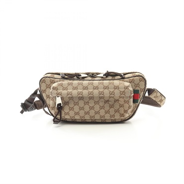 GUCCI ウエストポーチ　斜め掛け　キャンバス　GG柄　クロスボディ　ロゴ刻印 グッチ(GUCCI)グッチ GGキャンバス スモール クロスボディバッグ