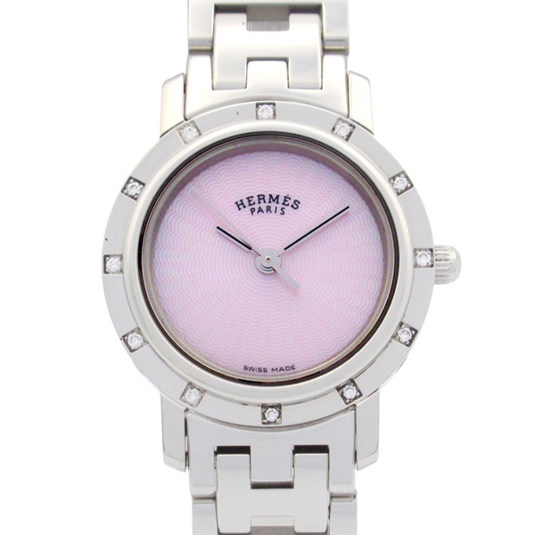 エルメス(HERMES)エルメス クリッパーナクレ ダイヤベゼル 腕時計 時計  