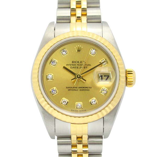 ロレックス デイトジャスト 10Pダイヤ F番 腕時計 時計 レディース 79173